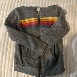 aviator nation 
kid’s 5 stripe hoodie heather grey